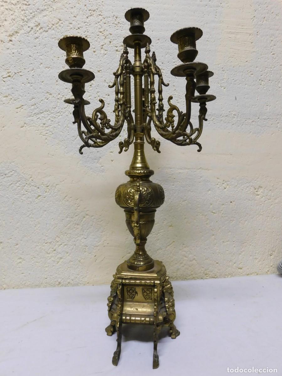 Relojes de carga manual: RELOJ SOBREMESA BRONCE CON CANDELABROS - Foto 24