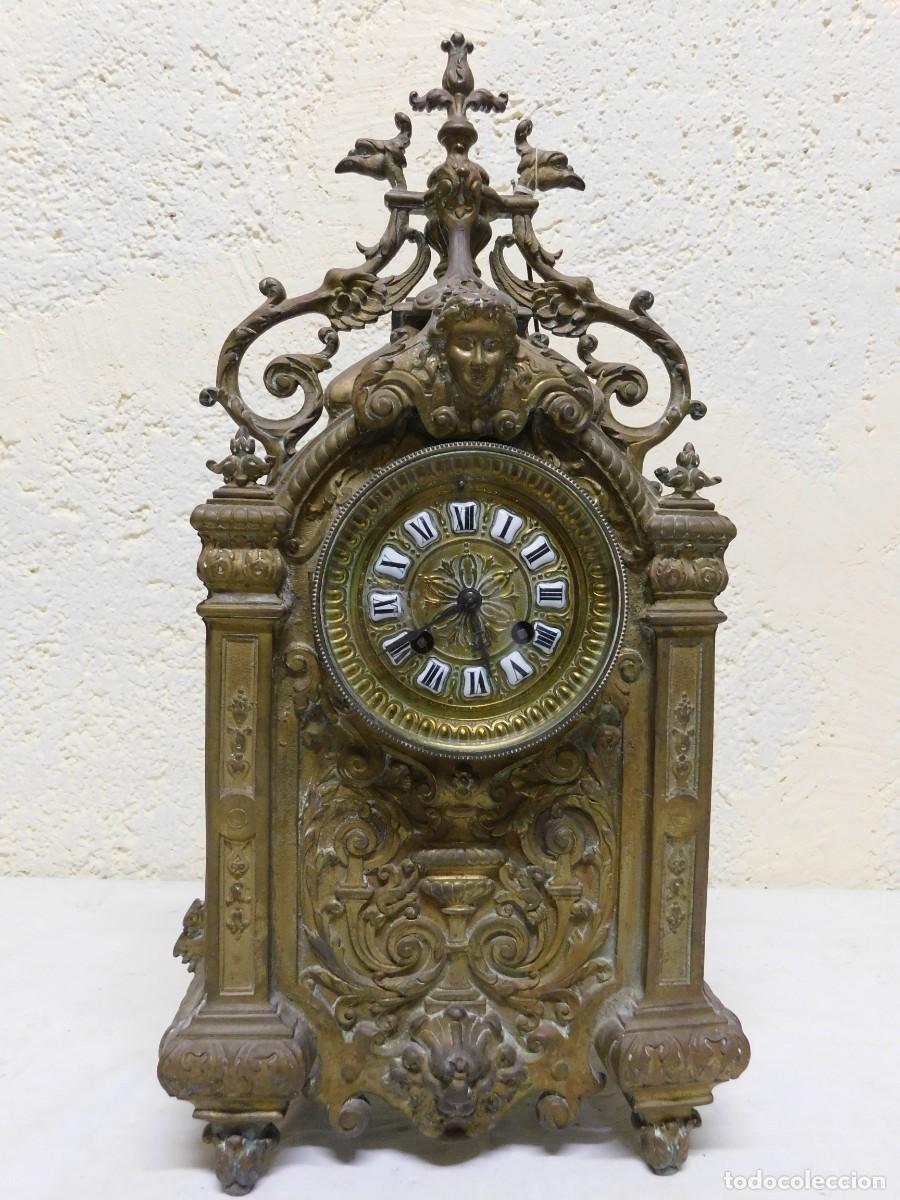 Relojes de carga manual: RELOJ SOBREMESA BRONCE CON CANDELABROS - Foto 3