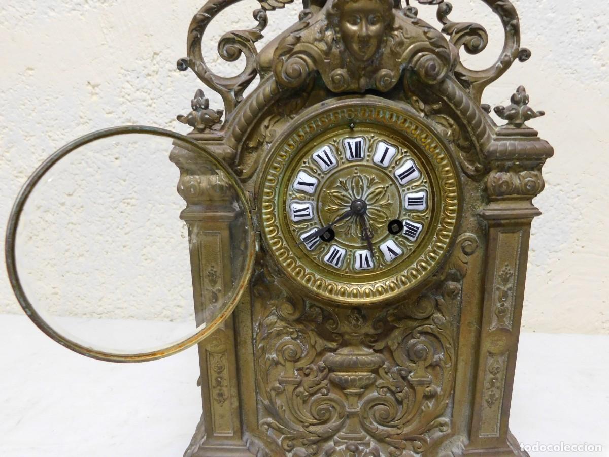 Relojes de carga manual: RELOJ SOBREMESA BRONCE CON CANDELABROS - Foto 7