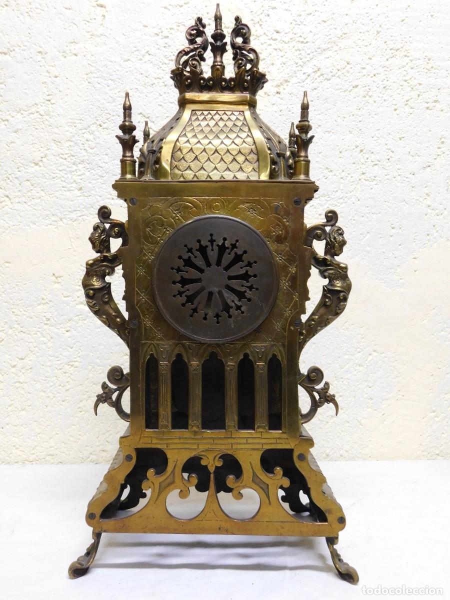 Relojes de carga manual: RELOJ SOBREMESA BRONCE CON CANDELABROS - Foto 13