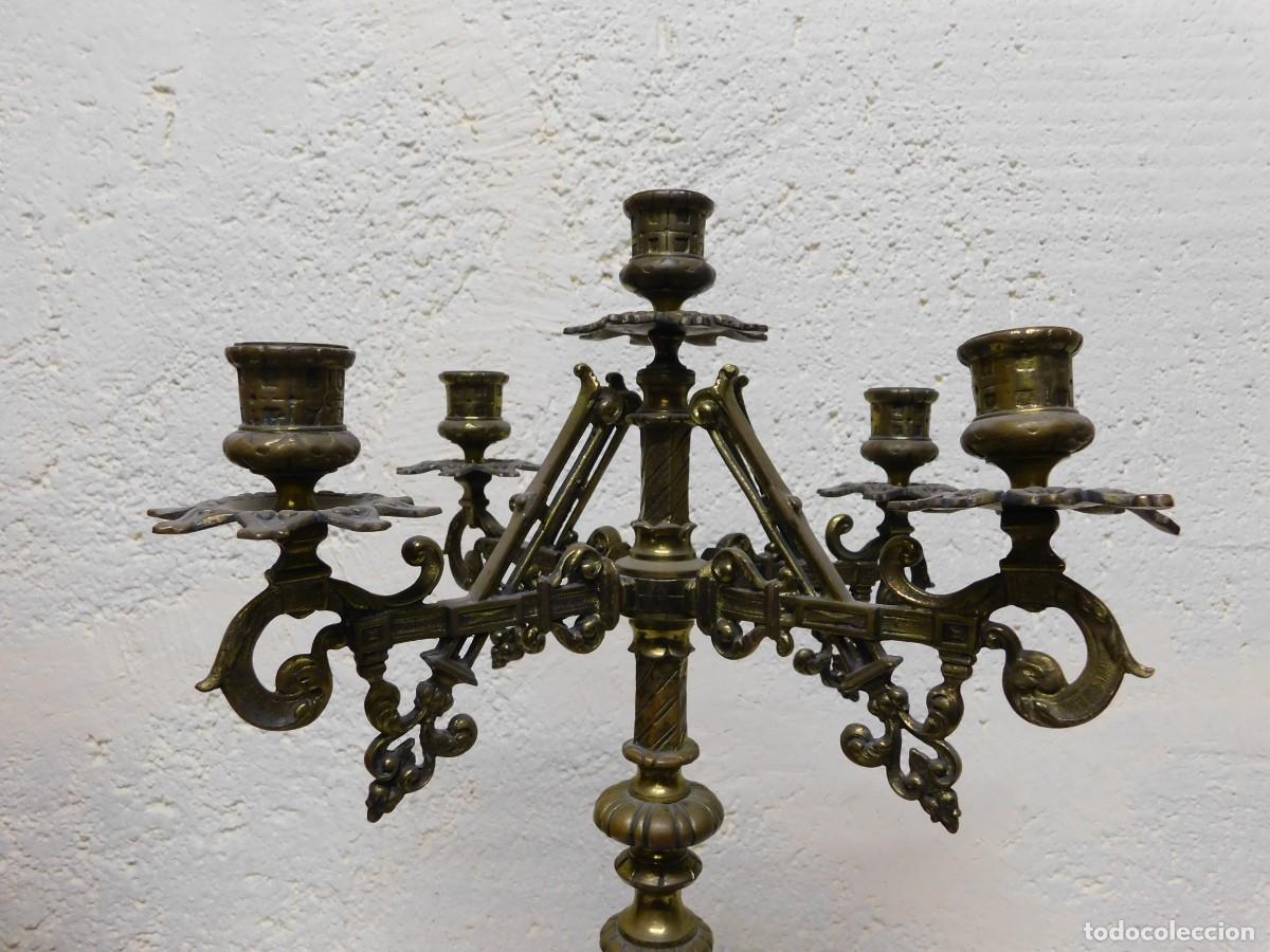 Relojes de carga manual: RELOJ SOBREMESA BRONCE CON CANDELABROS - Foto 23
