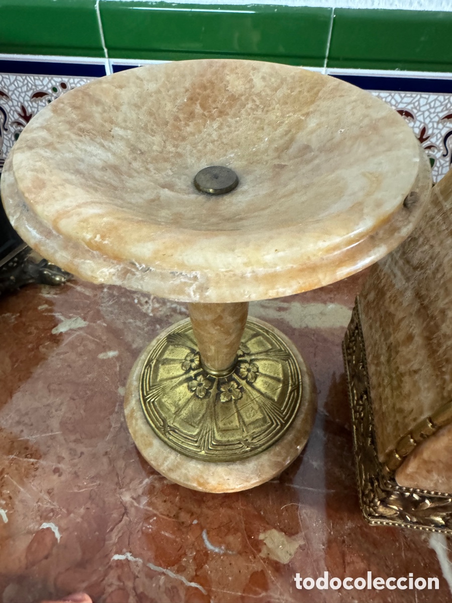Relojes de carga manual: Curioso conjunto de reloj y copas art Deco - Foto 3