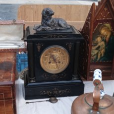 Relojes de carga manual: ESPECTACULAR RELOJ FRANCÉS MÁRMOL Y BRONCE SIGLO XIX