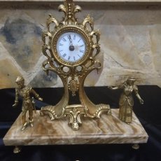 Relojes de carga manual: RELOJ DE SOBREMESA DE BRONCE Y MARMOL CON MAQUINARIA A PILAS