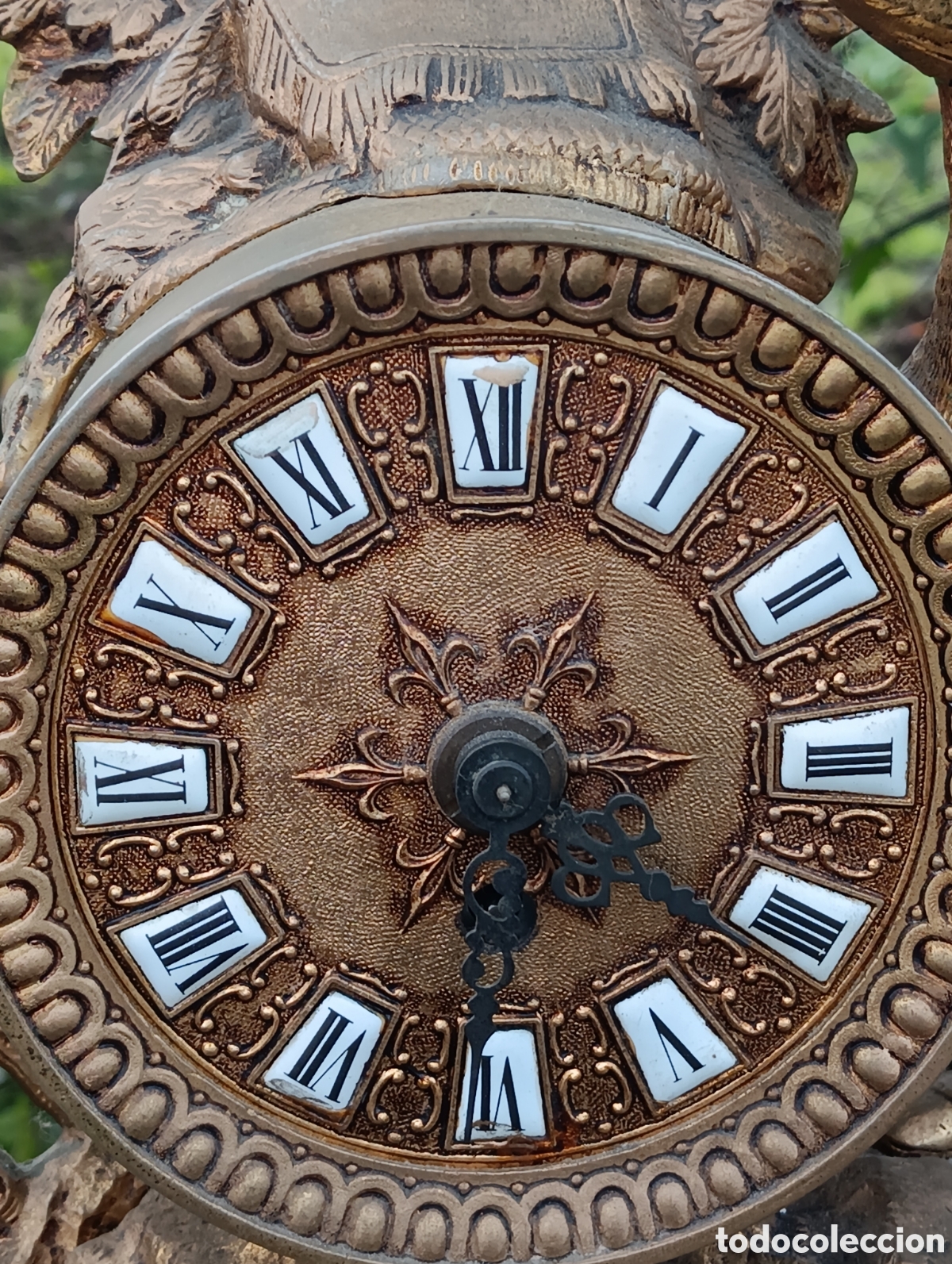 Relojes de carga manual: RELOJ SOBREMESA EN BRONCE CON BASE EN M&Aacute;RMOL. - Foto 5