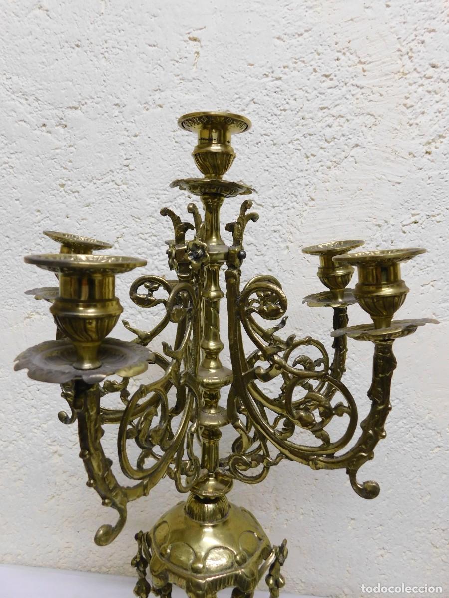 Relojes de carga manual: RELOJ SOBREMESA BRONCE CON CANDELABROS - Foto 18