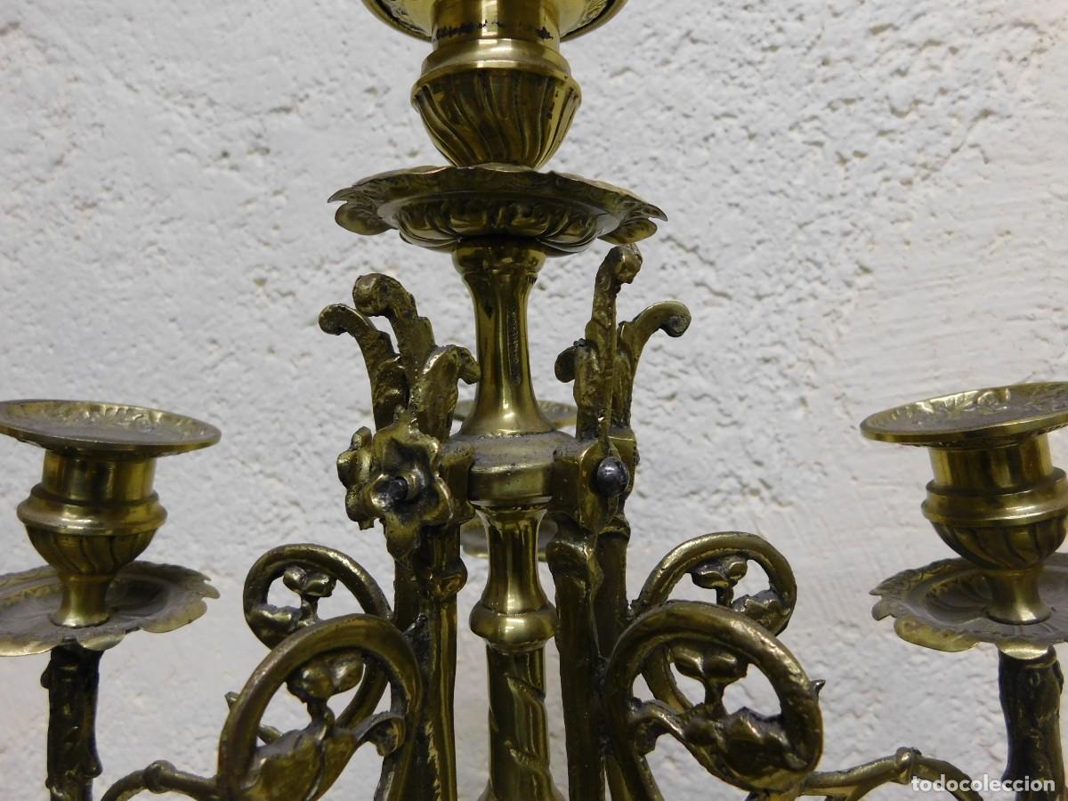 Relojes de carga manual: RELOJ SOBREMESA BRONCE CON CANDELABROS - Foto 19