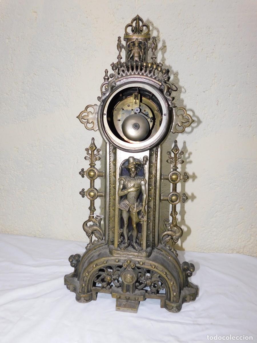 Relojes de carga manual: RELOJ SOBREMESA BRONCE CON CANDELABROS - Foto 13