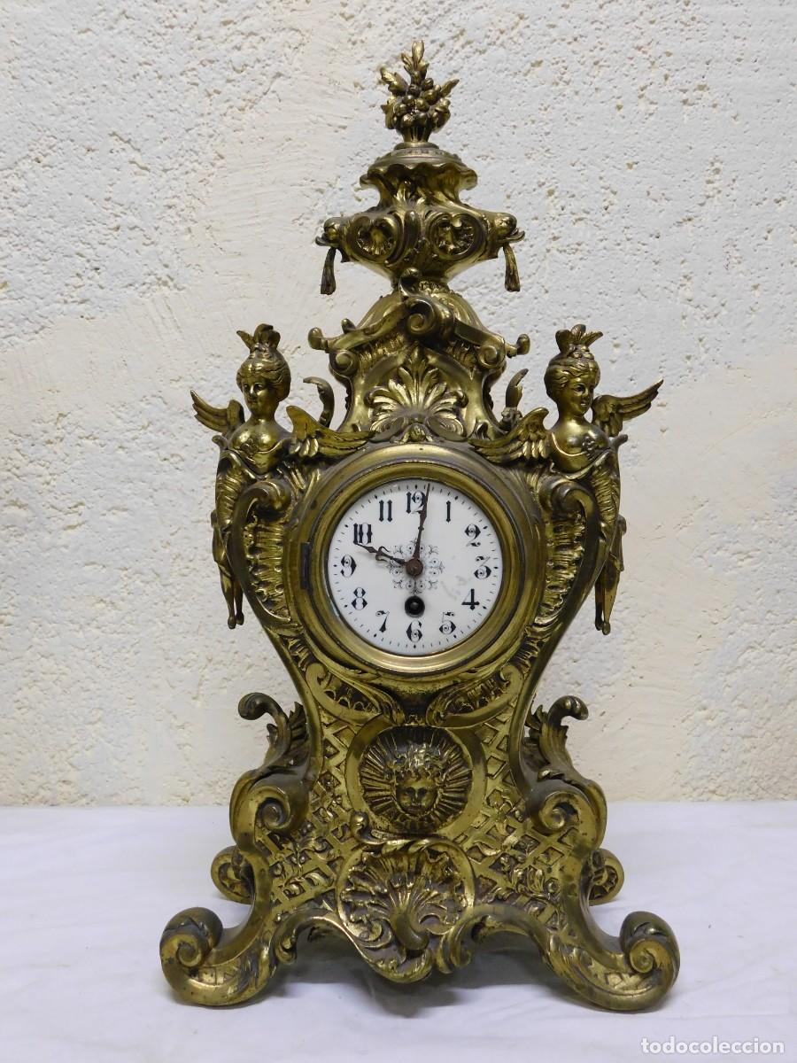 Relojes de carga manual: RELOJ SOBREMESA BRONCE CON CANDELABROS - Foto 3