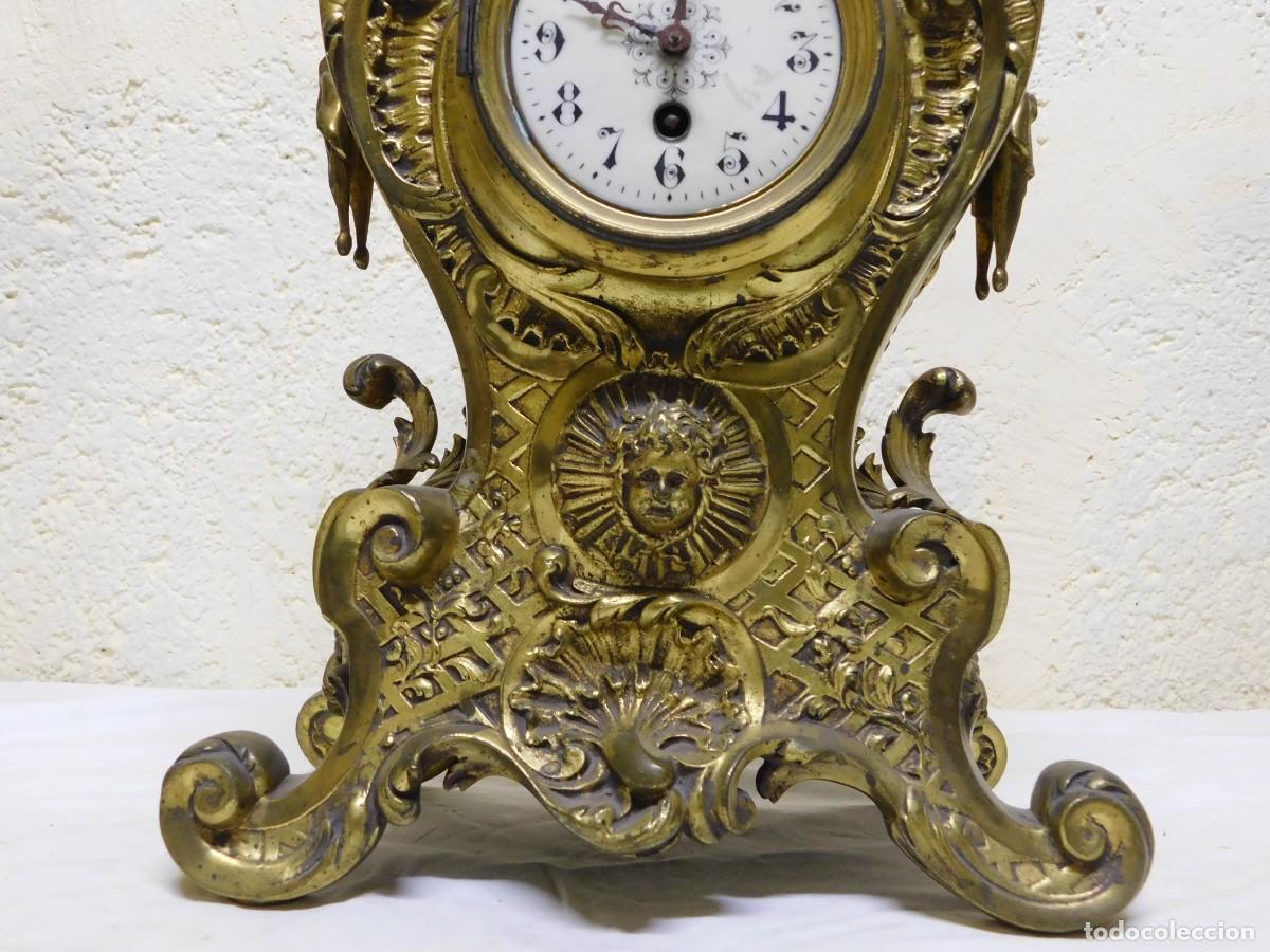 Relojes de carga manual: RELOJ SOBREMESA BRONCE CON CANDELABROS - Foto 4
