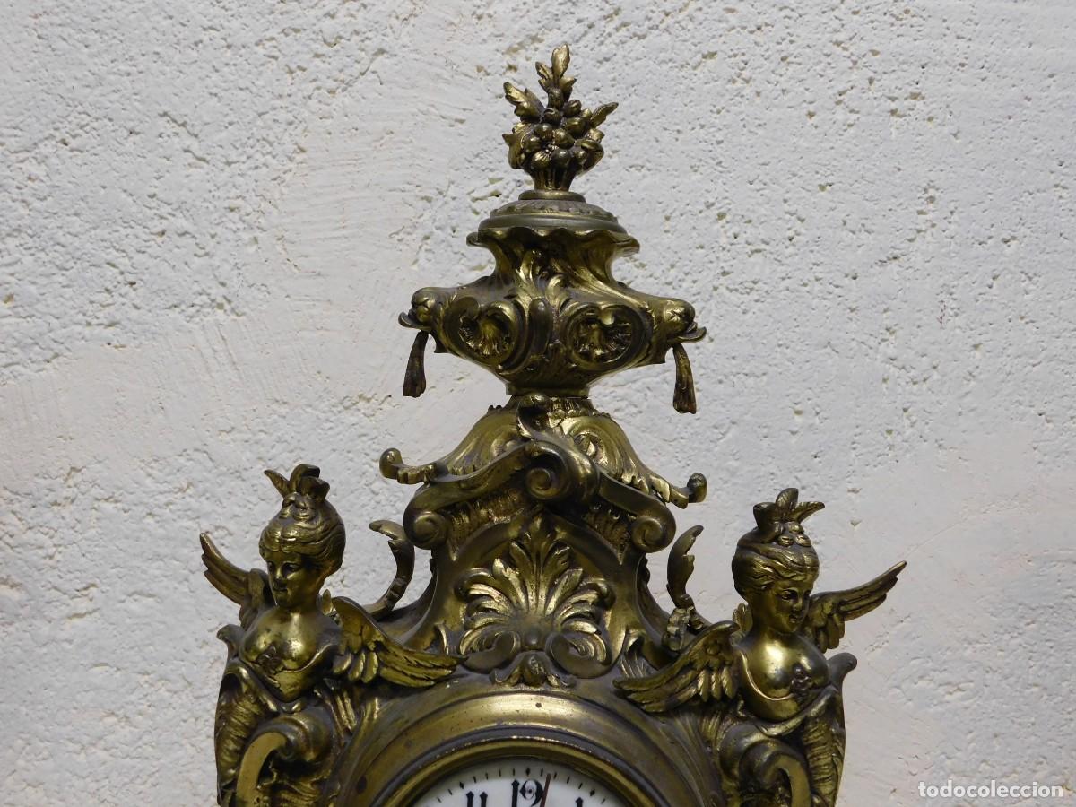 Relojes de carga manual: RELOJ SOBREMESA BRONCE CON CANDELABROS - Foto 5