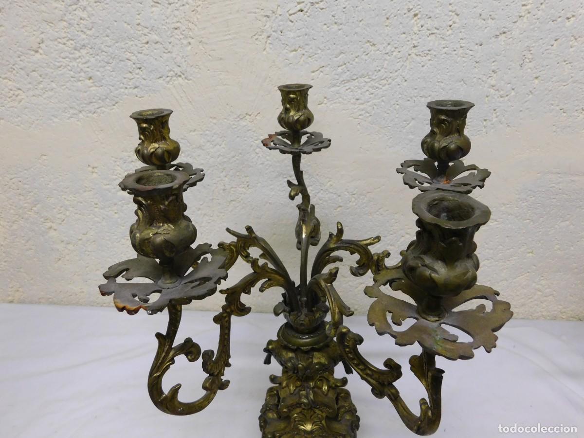 Relojes de carga manual: RELOJ SOBREMESA BRONCE CON CANDELABROS - Foto 15