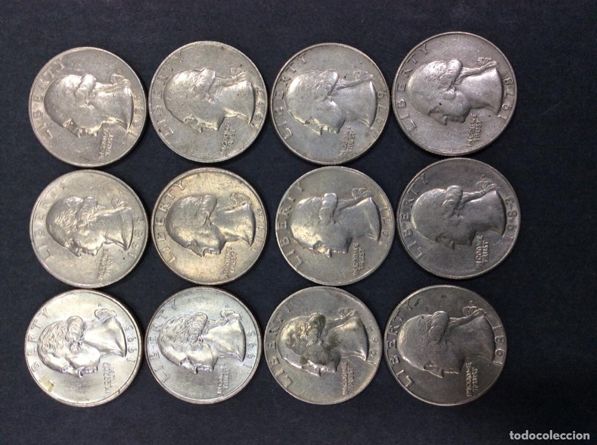 Relojes de carga manual: lote de 12 monedas cuarto dolar