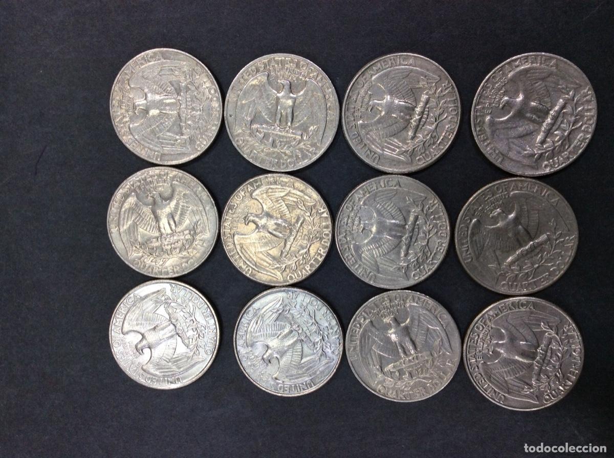 Relojes de carga manual: lote de 12 monedas cuarto dolar - Foto 2