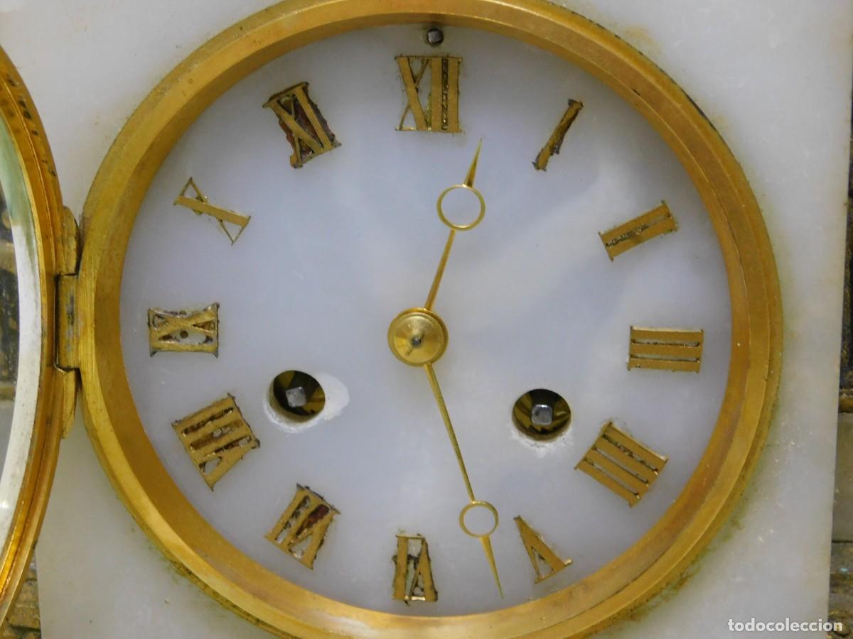 Relojes de carga manual: RELOJ DE SOBREMESA - BRONCE Y ALABASTRO - Foto 5