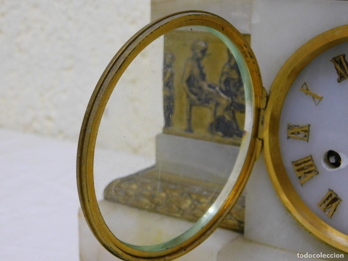 Relojes de carga manual: RELOJ DE SOBREMESA - BRONCE Y ALABASTRO - Foto 6