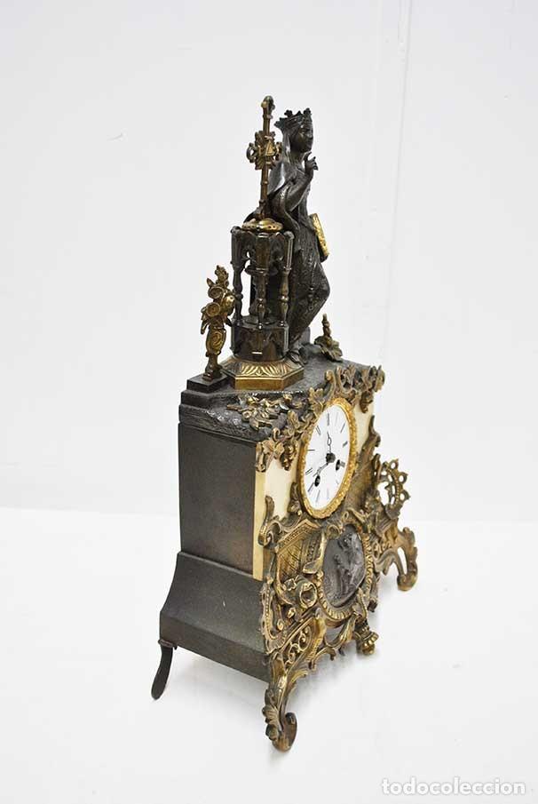 Relojes de carga manual: RELOJ DE MESA BRONCE Y M&Aacute;RMOL - Foto 5