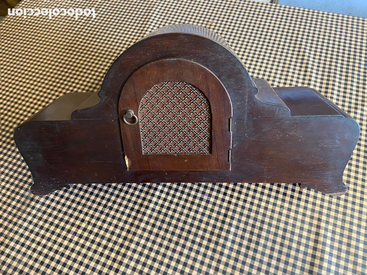 Relojes de carga manual: Antiguo reloj de mesa en madera de roble - Foto 7