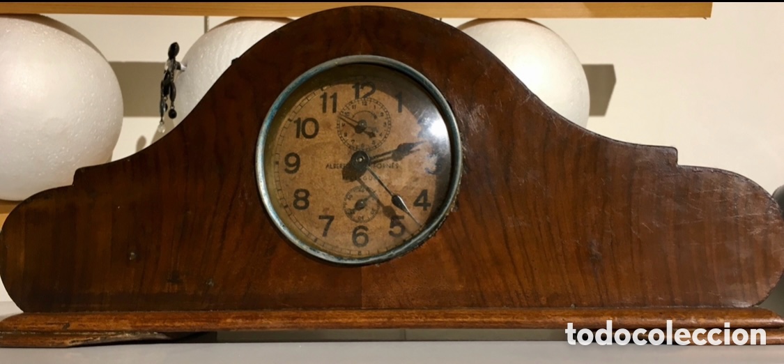 Relojes de carga manual: Reloj de sobremesa. Madera. 1900&rsquo;s. - Foto 1