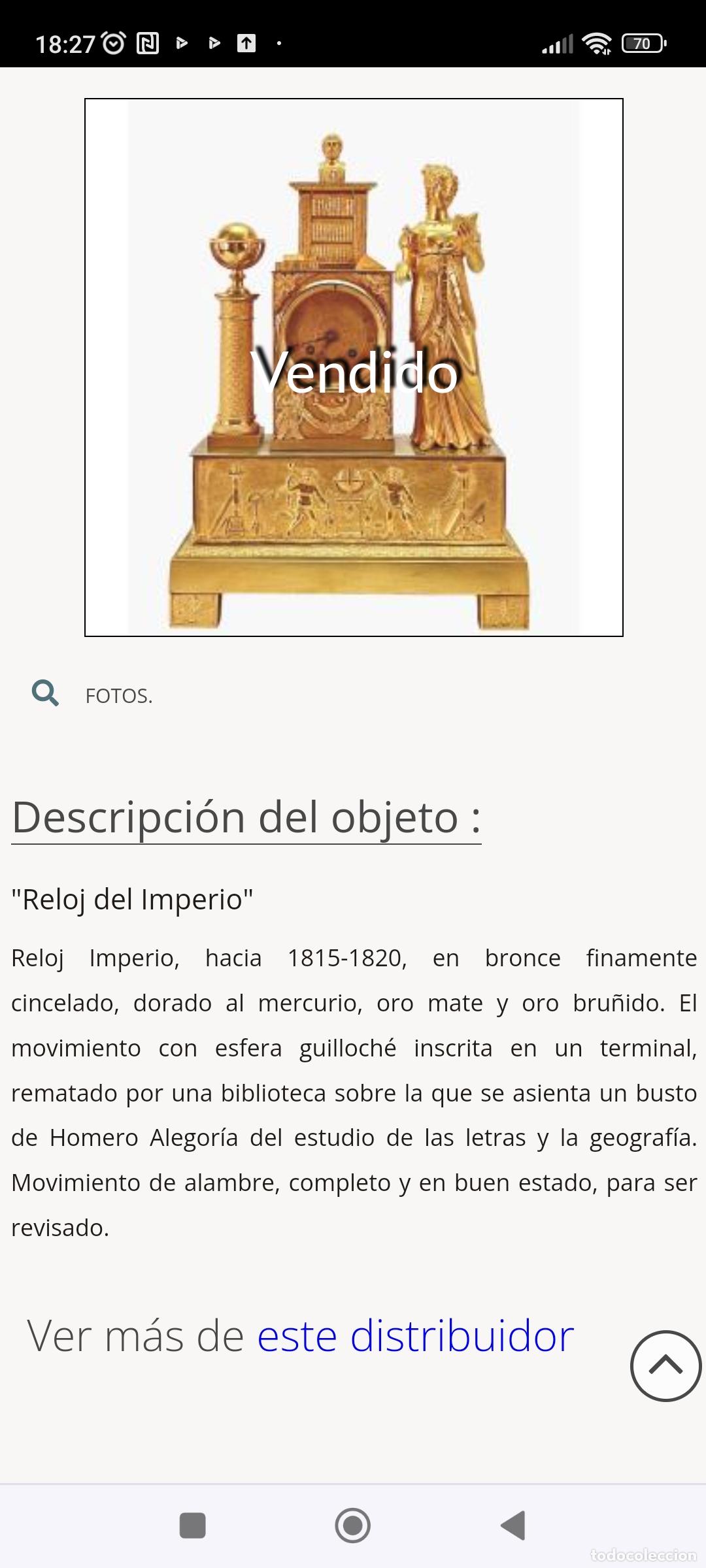 Relojes de carga manual: Reloj imperio. SXIX.la astronomia - Foto 29