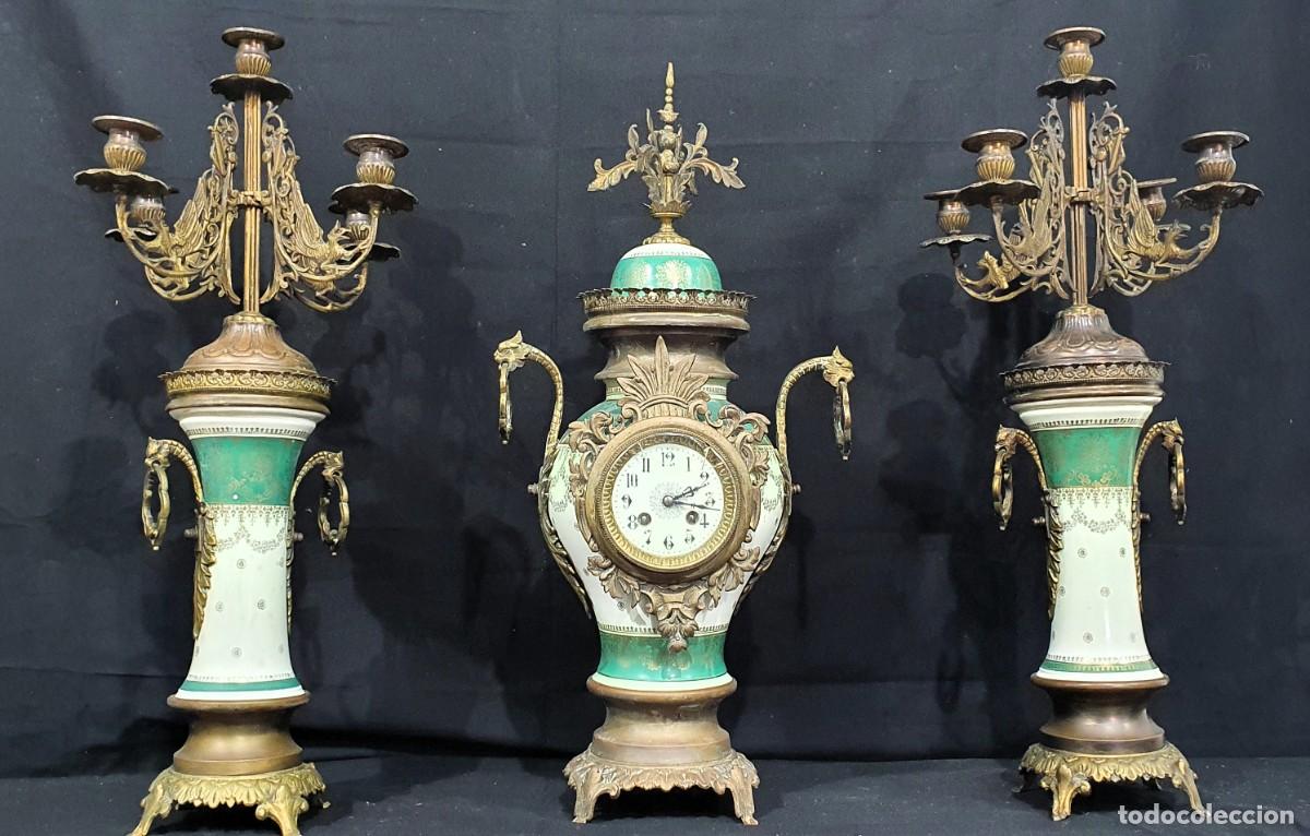 Relojes de carga manual: Reloj y candelabros a juego - Foto 1