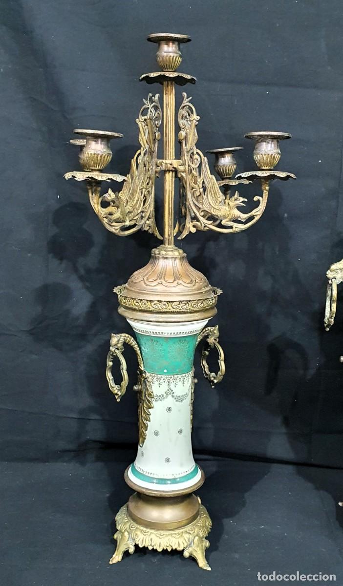 Relojes de carga manual: Reloj y candelabros a juego - Foto 4