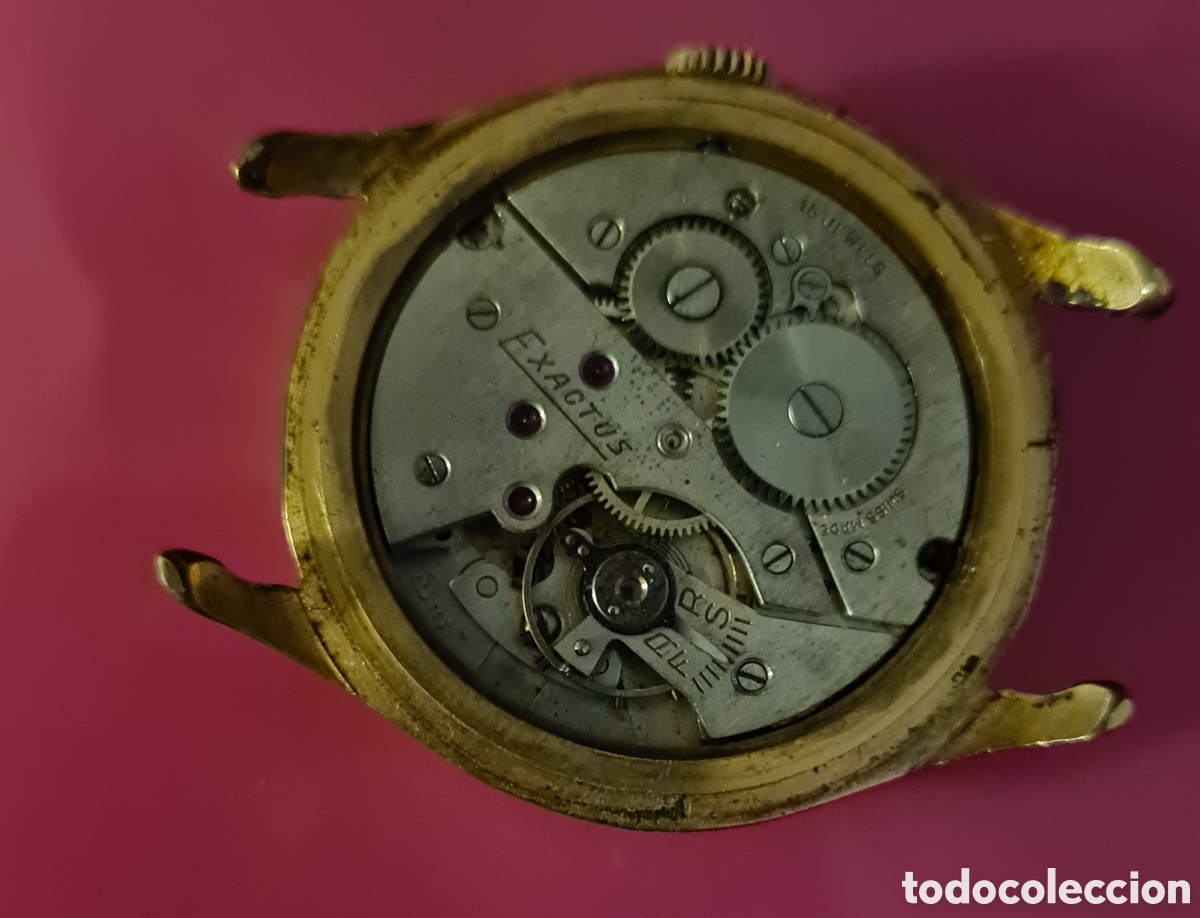 Relojes de carga manual: Reloj Exactus chapado en oro. - Foto 4