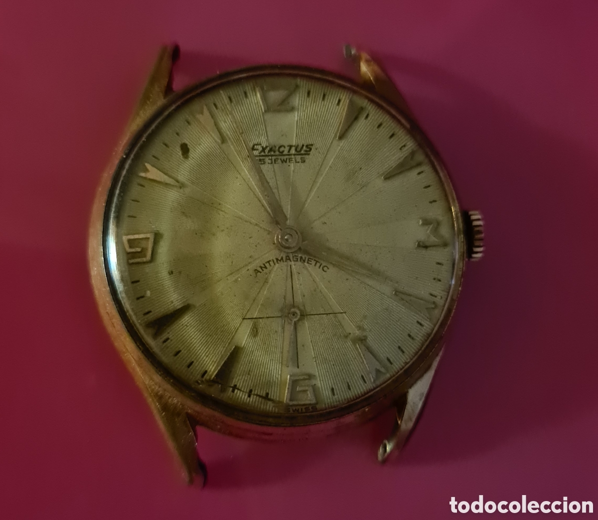 Relojes de carga manual: Reloj Exactus chapado en oro. - Foto 2