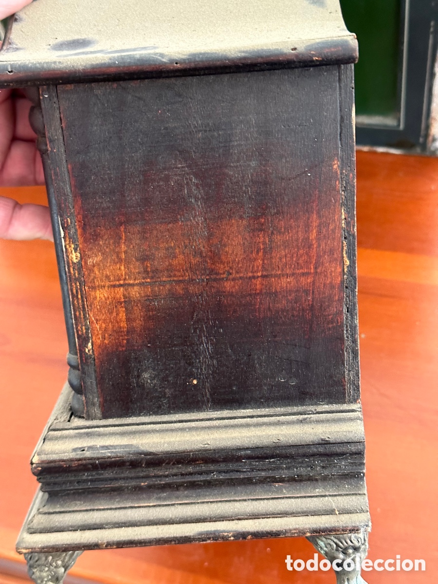 Relojes de carga manual: Antigua caja para reloj, madera - Foto 3