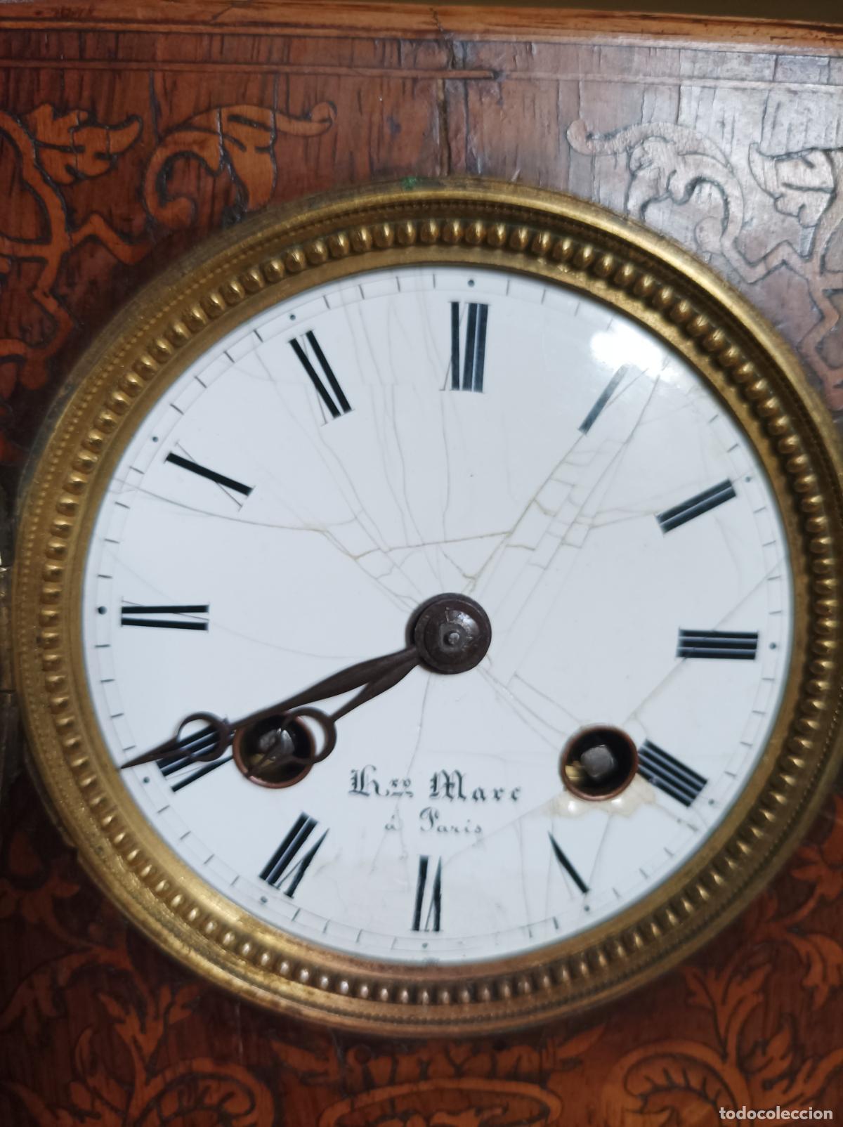 Relojes de carga manual: Reloj de sobremesa marqueteria. - Foto 3