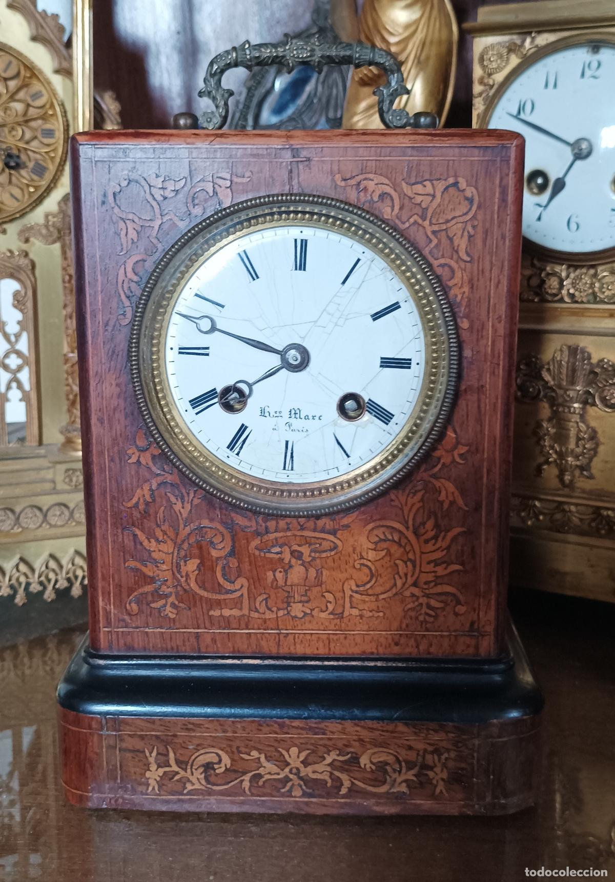 Relojes de carga manual: Reloj de sobremesa marqueteria. - Foto 14