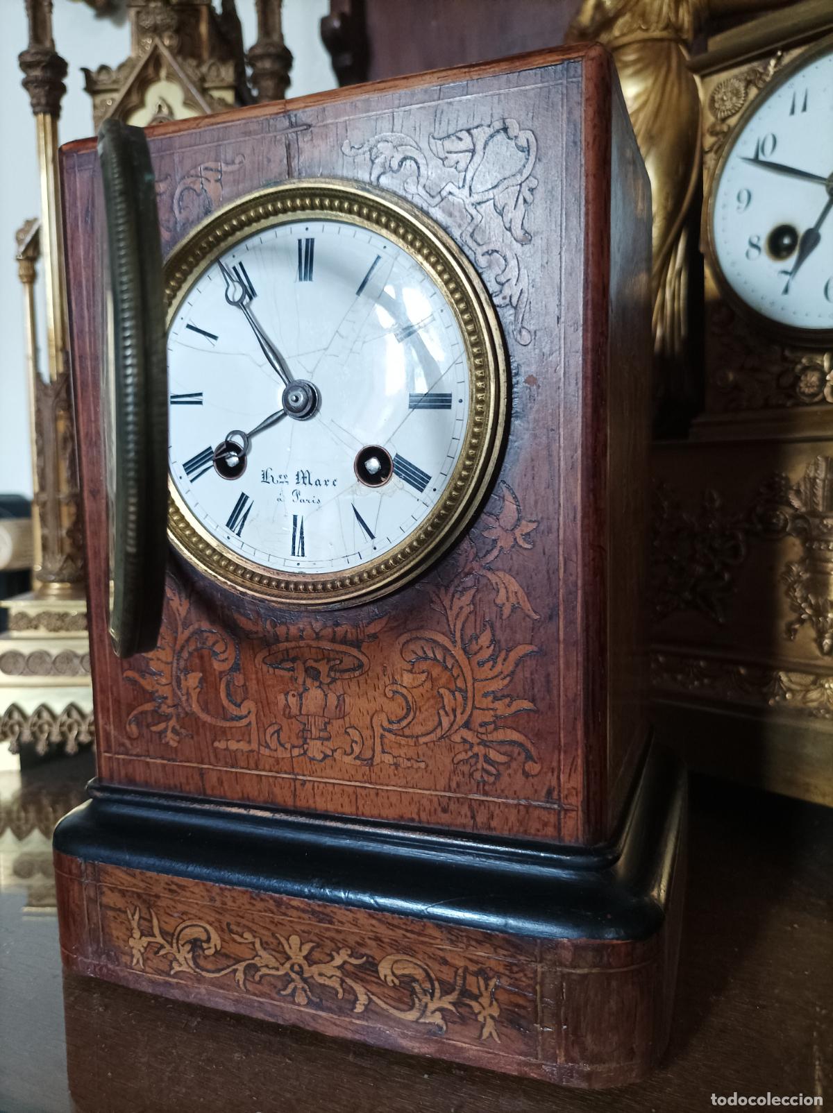 Relojes de carga manual: Reloj de sobremesa marqueteria. - Foto 16