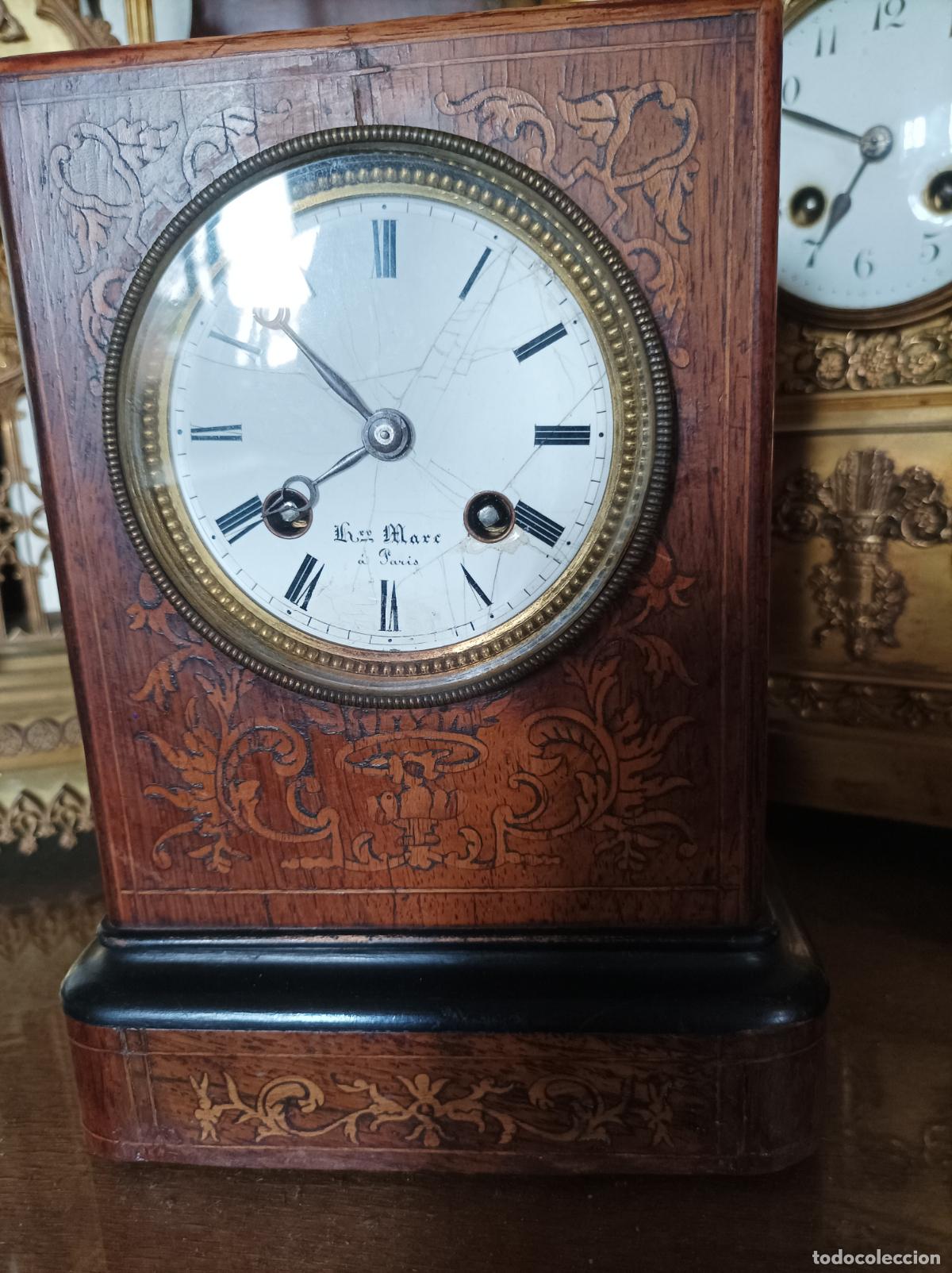 Relojes de carga manual: Reloj de sobremesa marqueteria. - Foto 22
