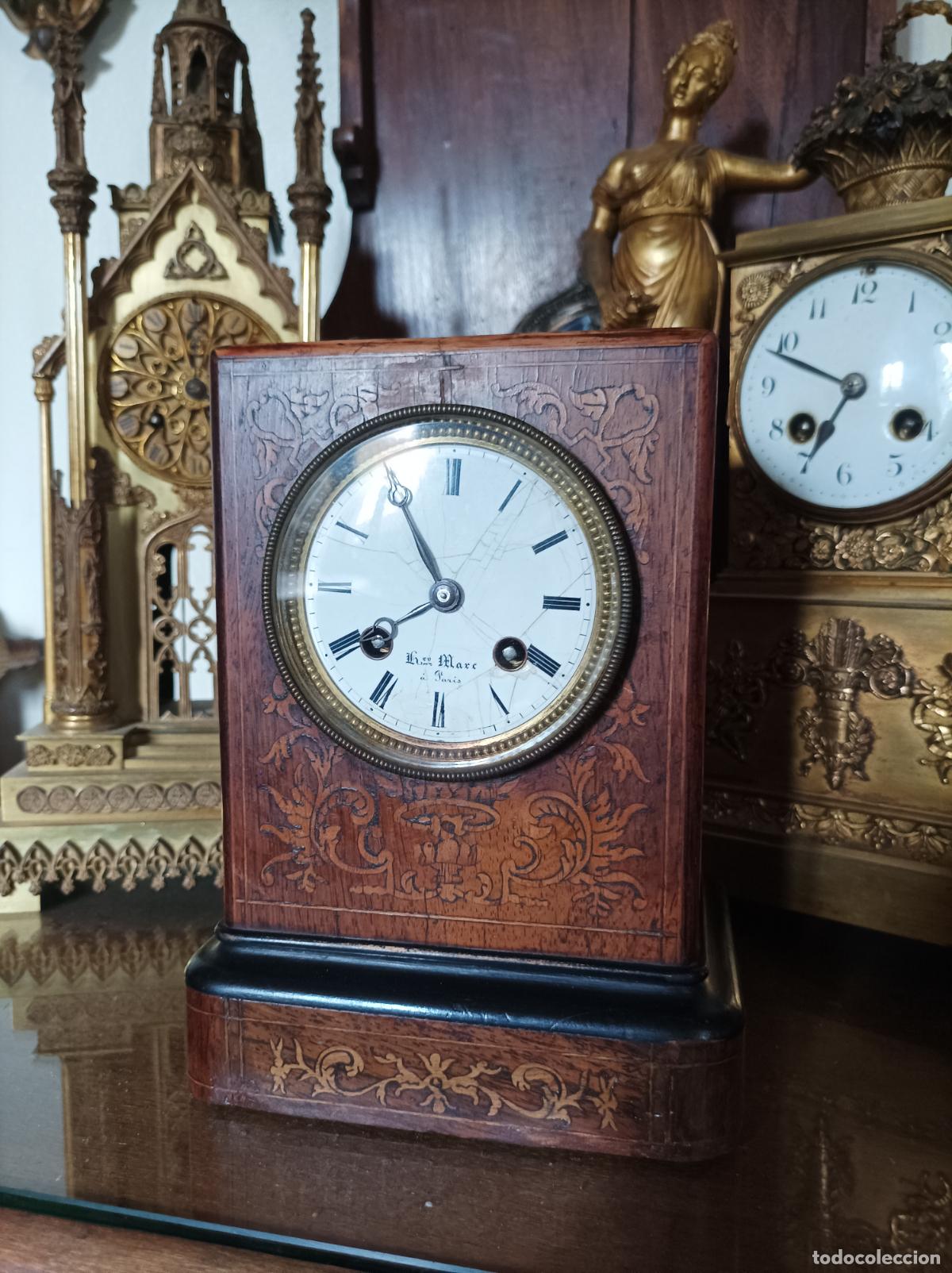 Relojes de carga manual: Reloj de sobremesa marqueteria. - Foto 23