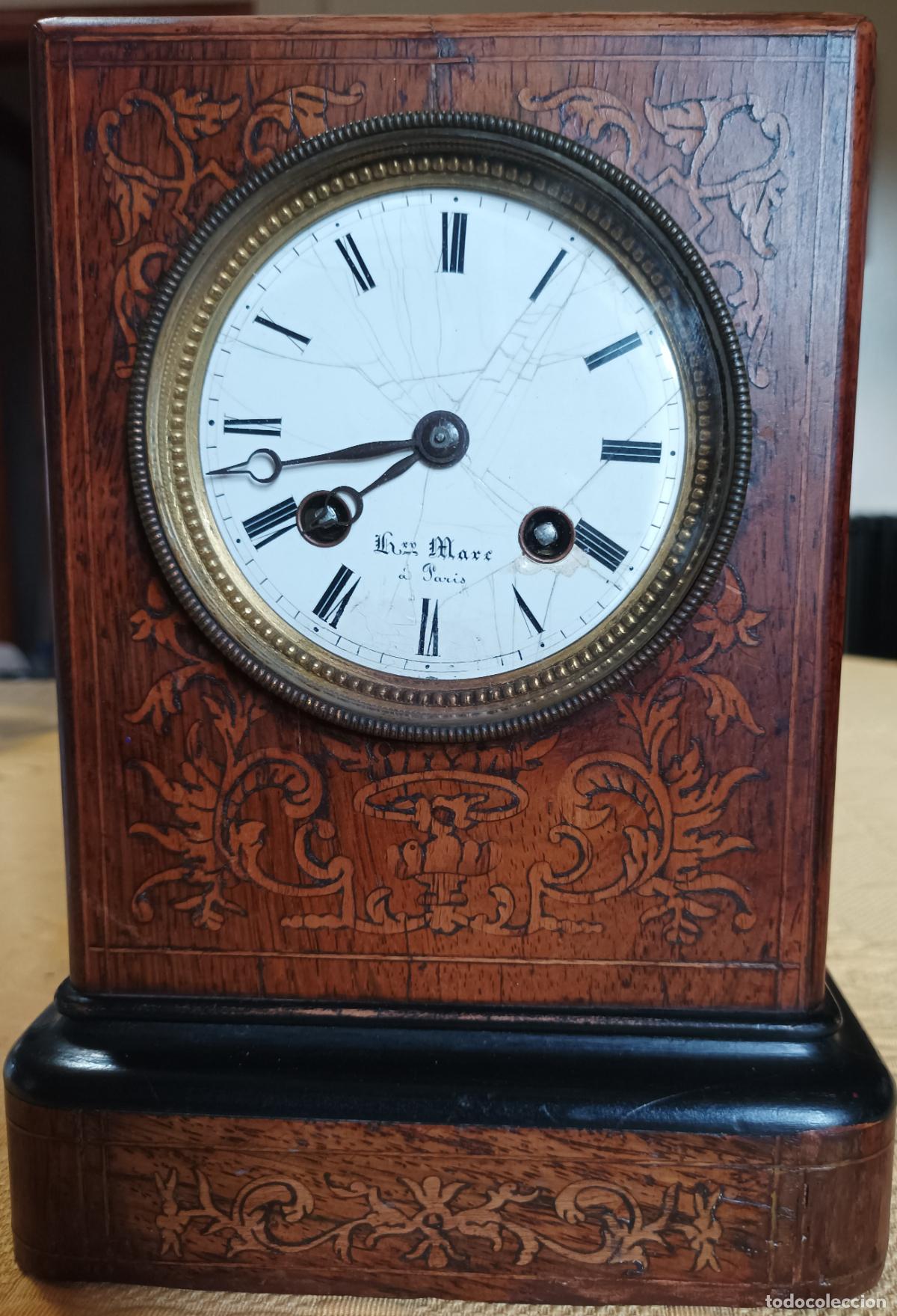 Relojes de carga manual: Reloj de sobremesa marqueteria. - Foto 25