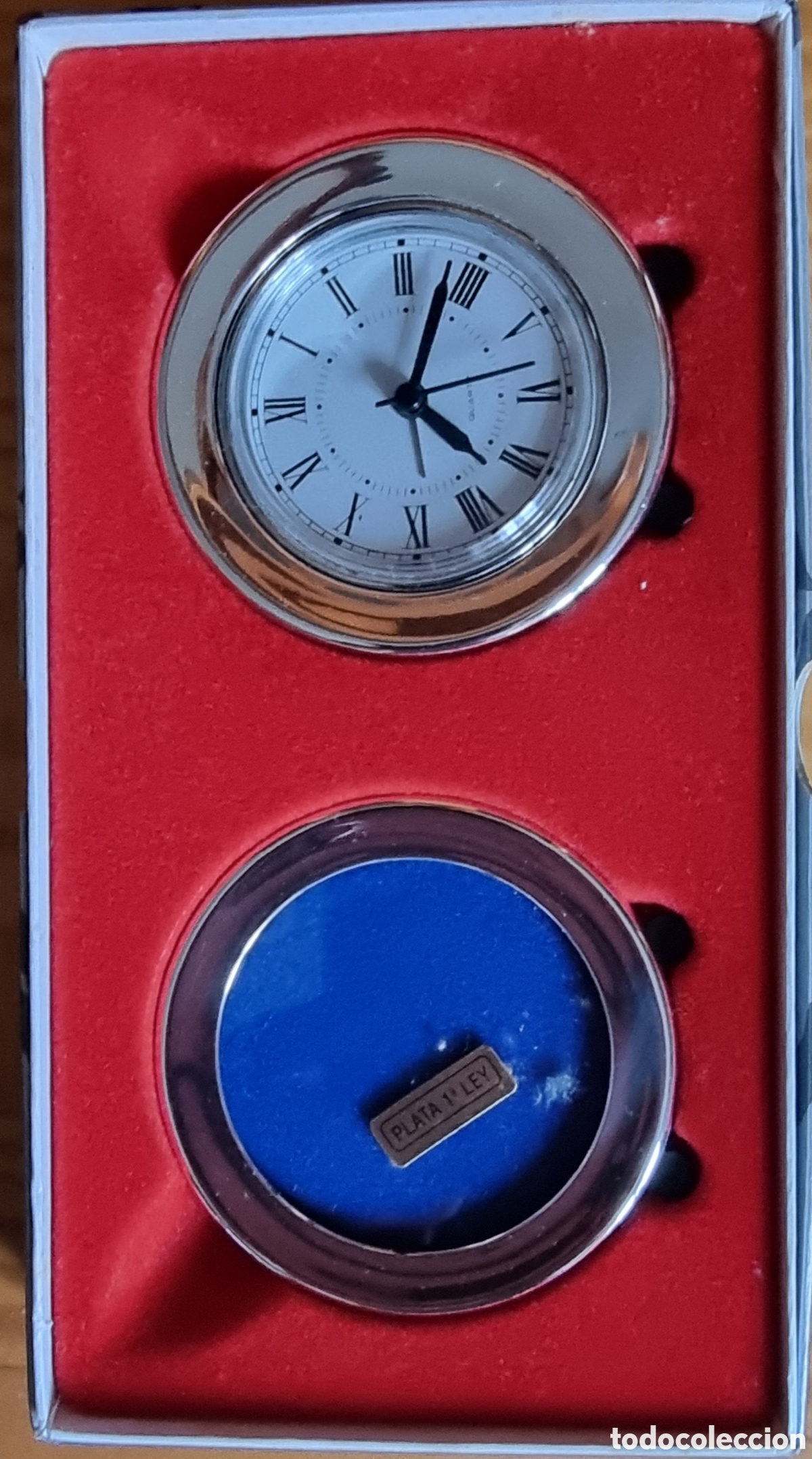 Relojes de carga manual: Reloj de mesa. Plata de Ley - Foto 1