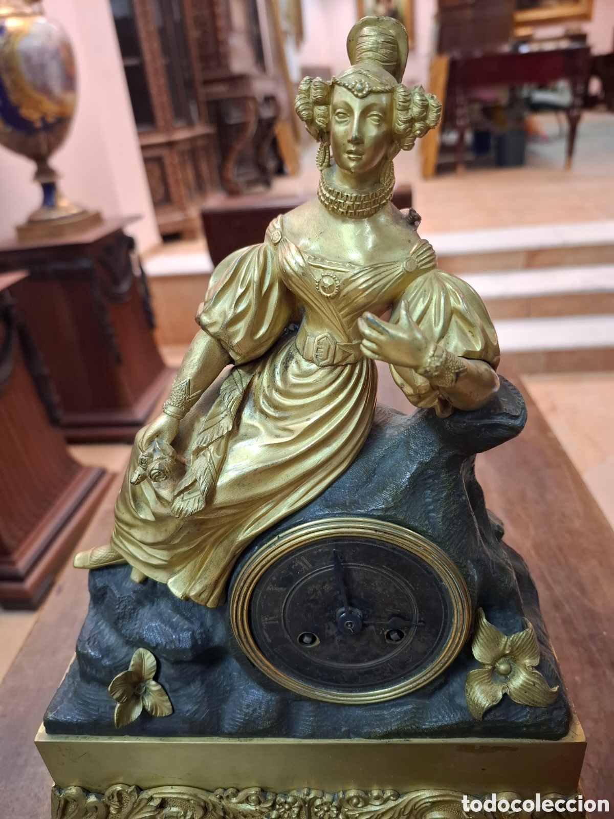 Relojes de carga manual: Reloj de bronce con dama - Foto 4