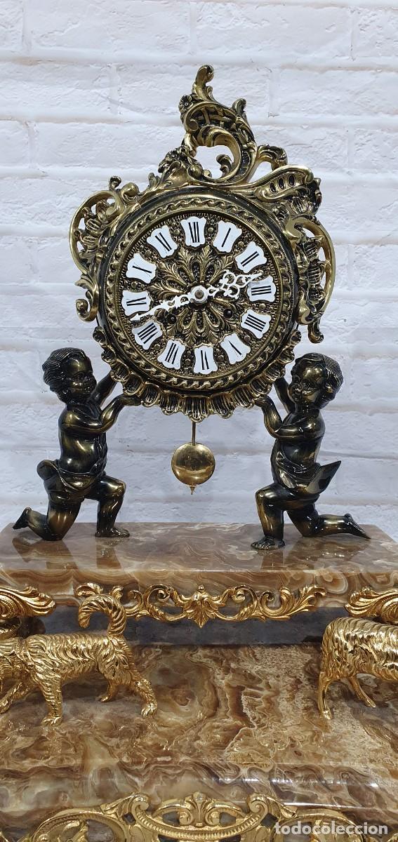 Relojes de carga manual: Reloj de sobremesa en bronce y m&aacute;rmol - Foto 4