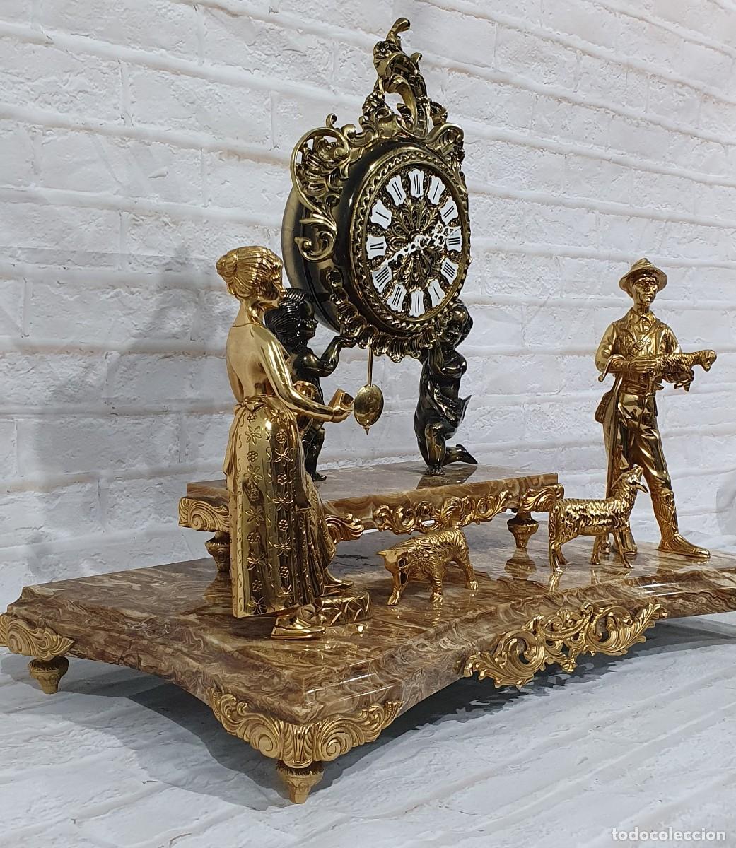 Relojes de carga manual: Reloj de sobremesa en bronce y m&aacute;rmol - Foto 8