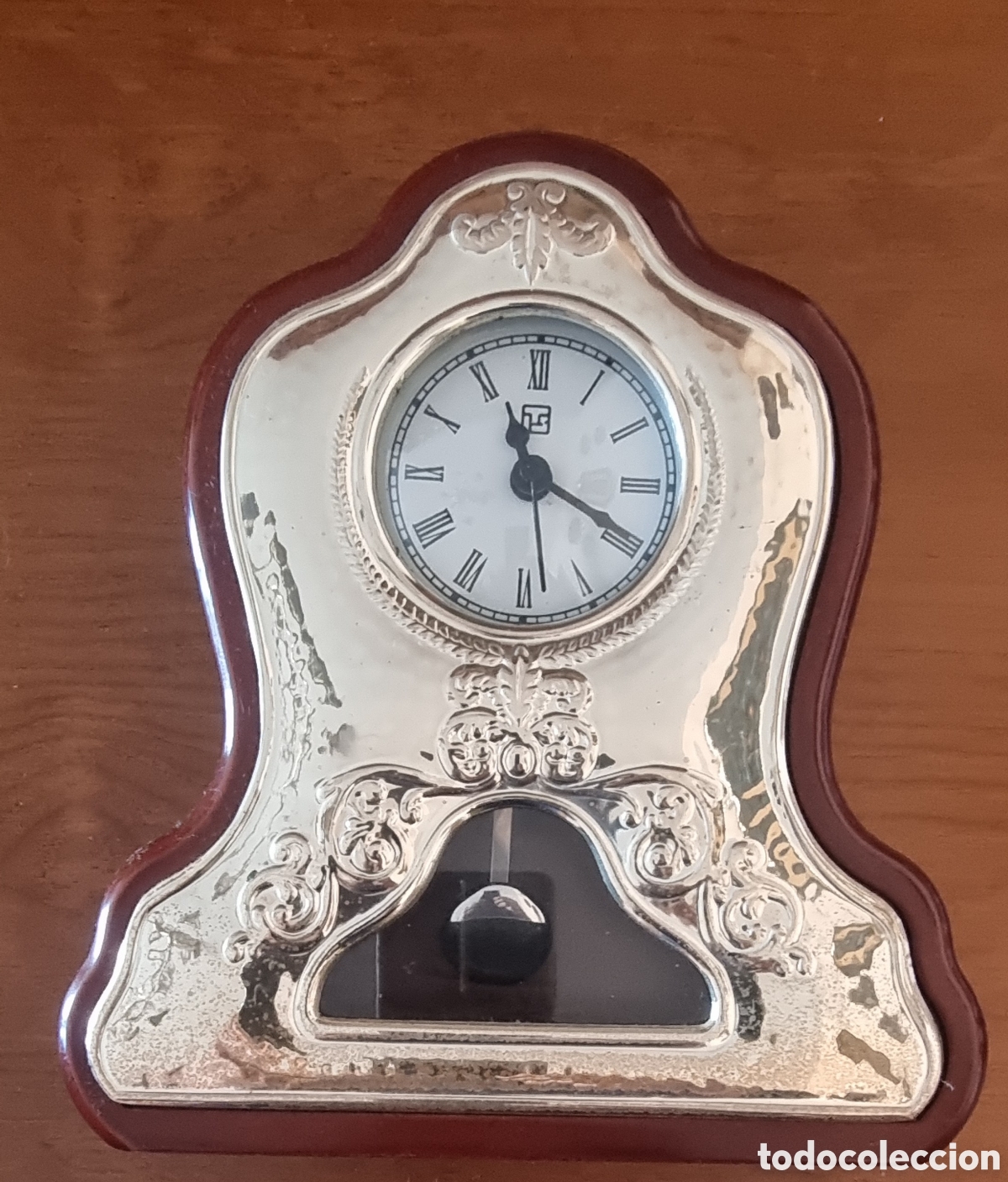 Relojes de carga manual: RELOJ DE MESA CON FRONTAL DE PLATA - Foto 1