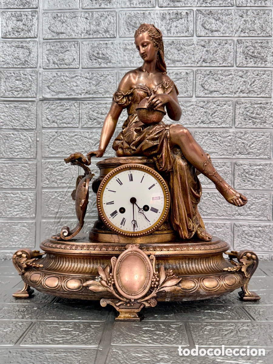Relojes de carga manual: ANTIGUO RELOJ DE BRONCE - Foto 1