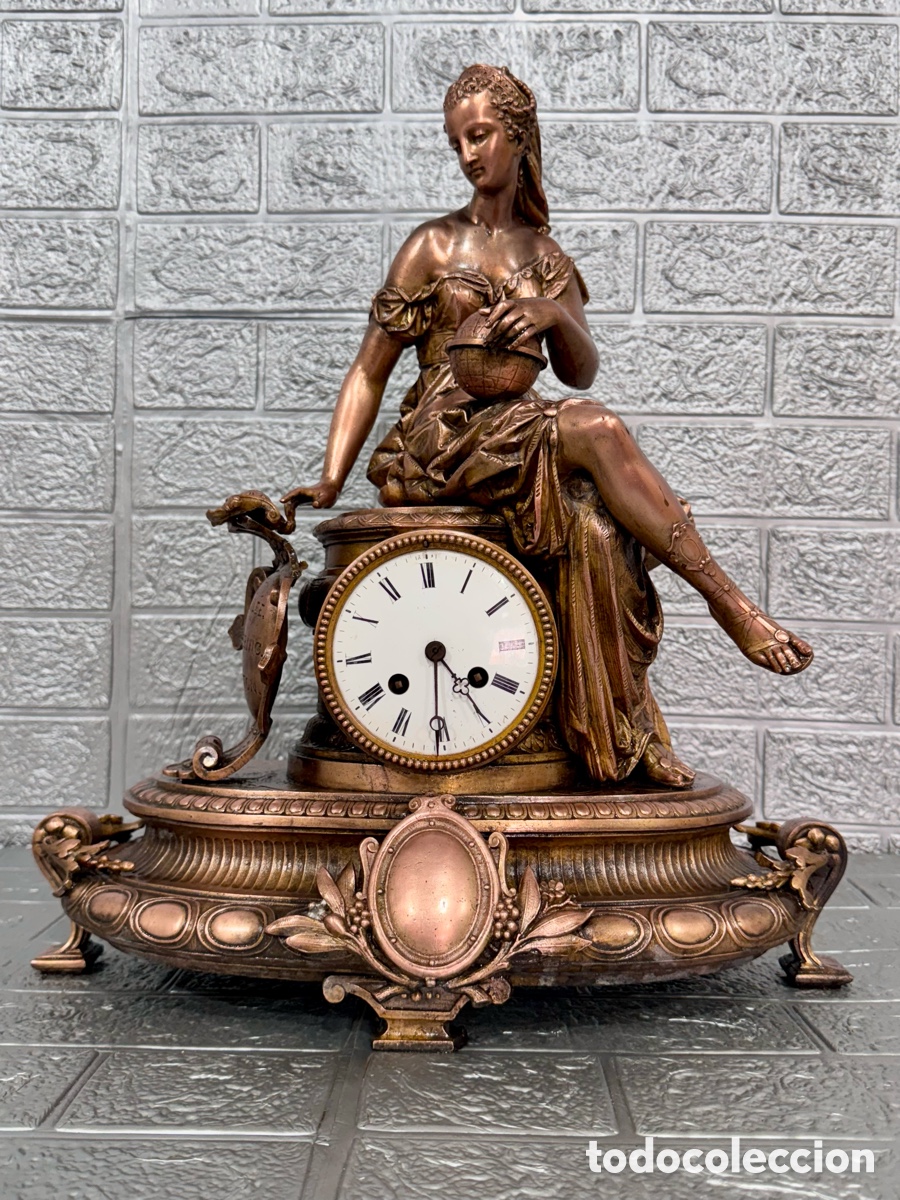 Relojes de carga manual: ANTIGUO RELOJ DE BRONCE - Foto 2