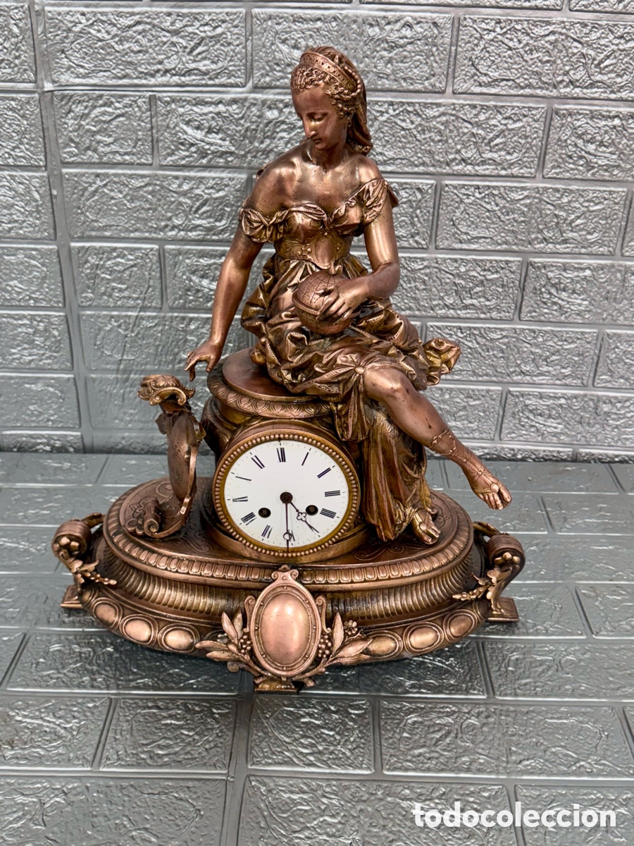 Relojes de carga manual: ANTIGUO RELOJ DE BRONCE - Foto 3