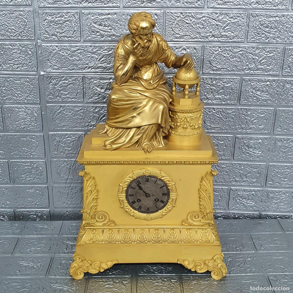 Relojes de carga manual: Reloj Frances en bronce al mercurio S.XIX - Foto 2