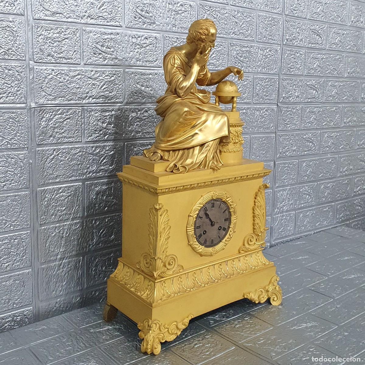 Relojes de carga manual: Reloj Frances en bronce al mercurio S.XIX - Foto 4