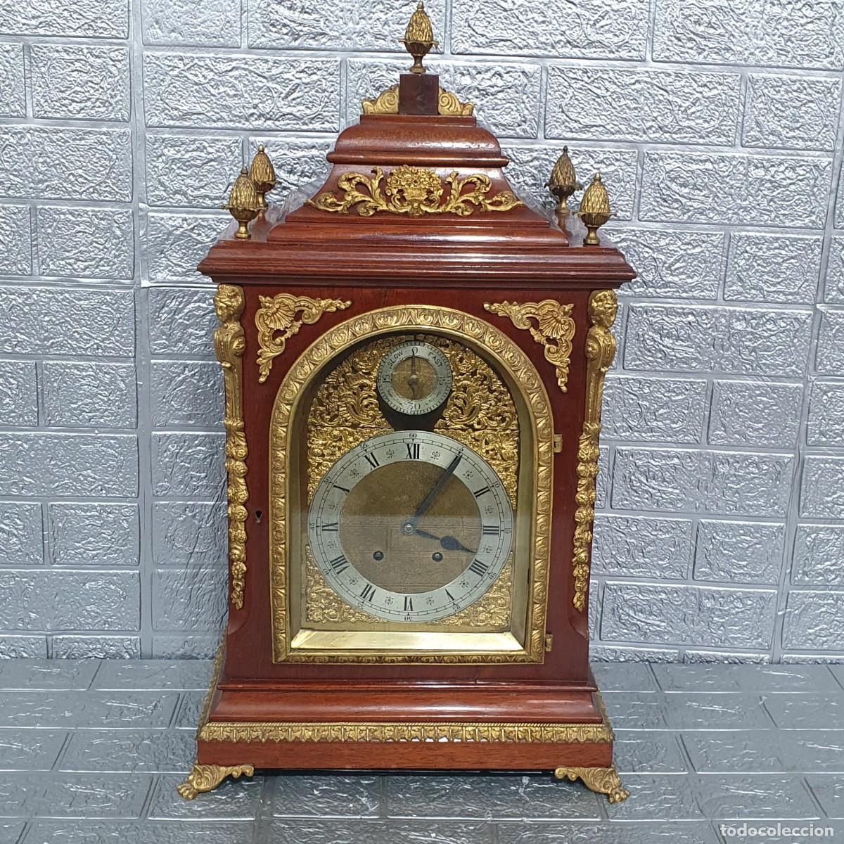 Relojes de carga manual: Reloj de sobremesa en caoba y bronce - Foto 2