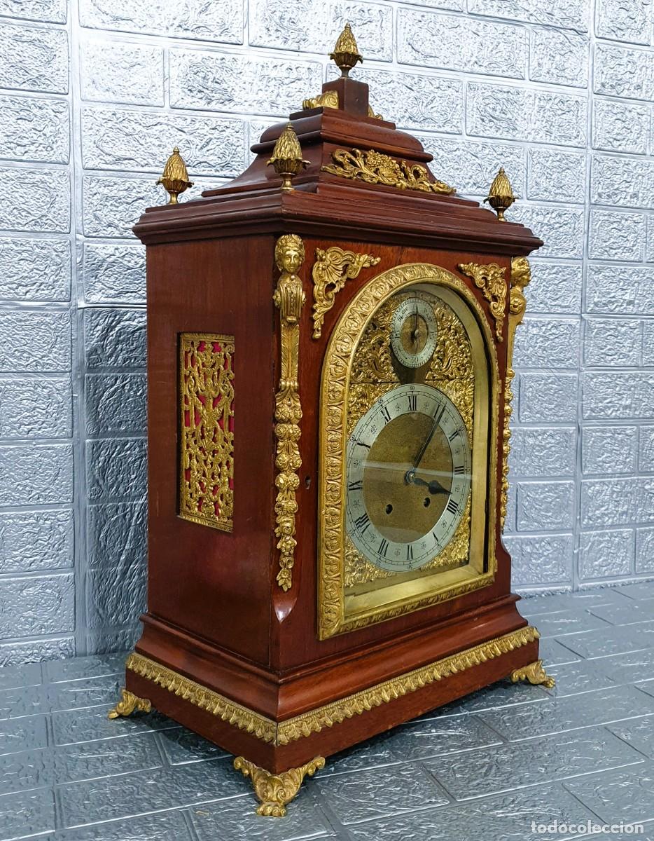 Relojes de carga manual: Reloj de sobremesa en caoba y bronce - Foto 5