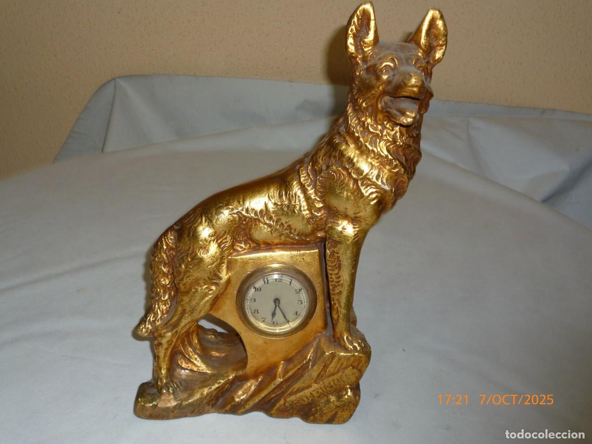 Relojes de carga manual: RELOJ PERRO ESCAYOLA DORADA - Foto 1