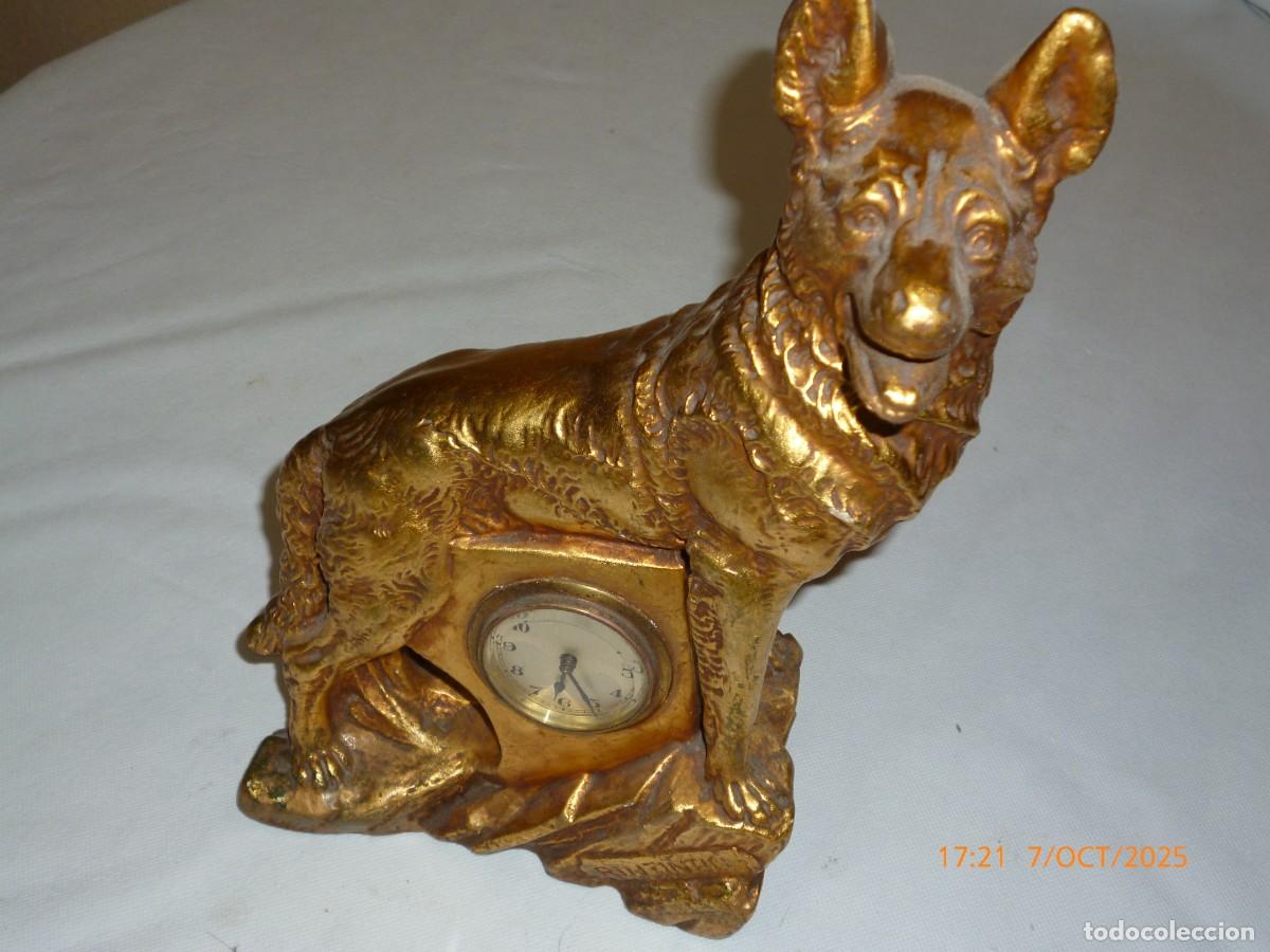 Relojes de carga manual: RELOJ PERRO ESCAYOLA DORADA - Foto 2