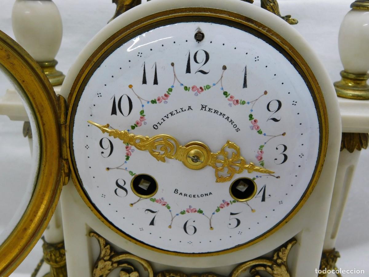 Relojes de carga manual: RELOJ SOBREMESA CON CANDELABROS - Foto 6